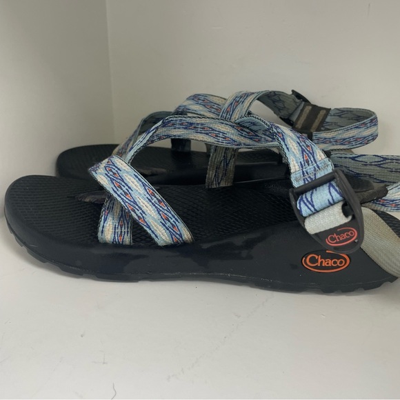 Chaco Black Sandals with Blue Patterned Straps - Picture 6 of 8